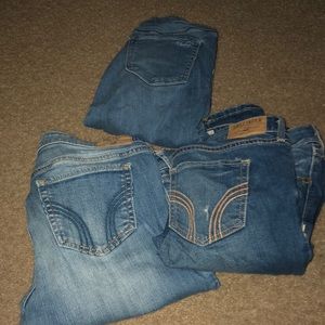 3 pairs of hollister jeans.